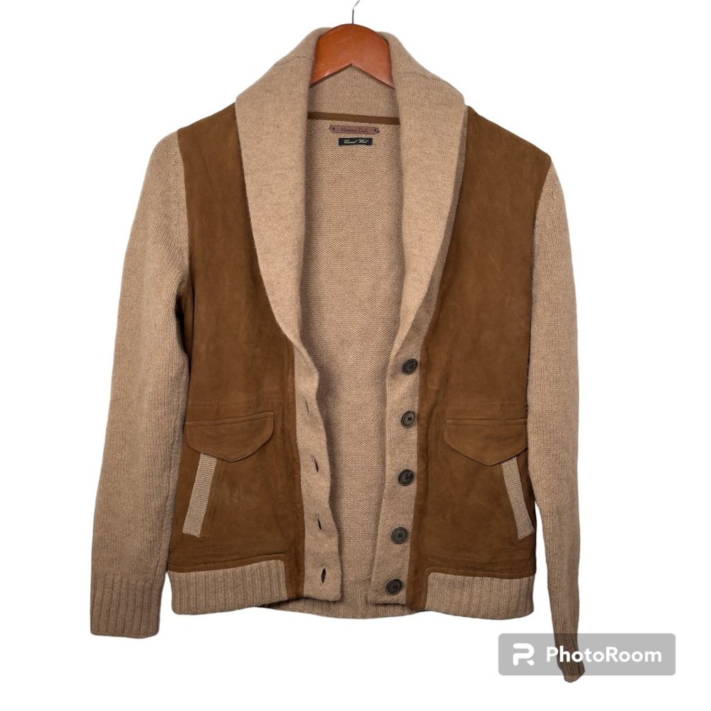 Massimo Dutti Camel Wool Blend Cardigan Sweater, Size M